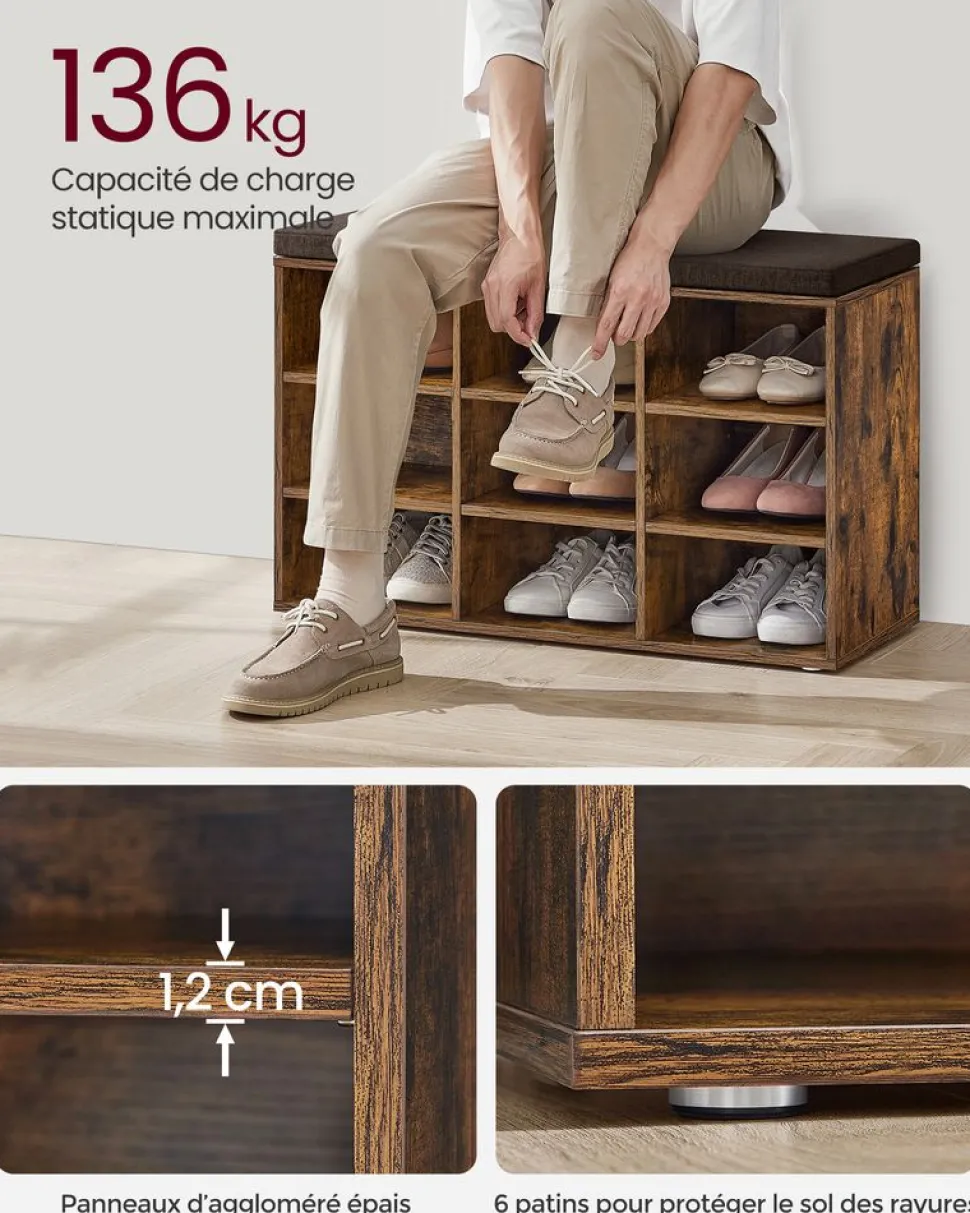 Shop SONGMICS Meuble d’Entrée avec Siège