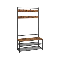 Outlet SONGMICS Meuble d'entrée industriel Brun Vintage Noir