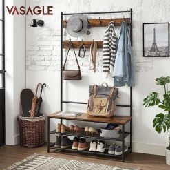 Outlet SONGMICS Meuble d'entrée industriel Brun Vintage Noir