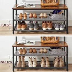 Outlet SONGMICS Meuble d'entrée industriel Brun Vintage Noir