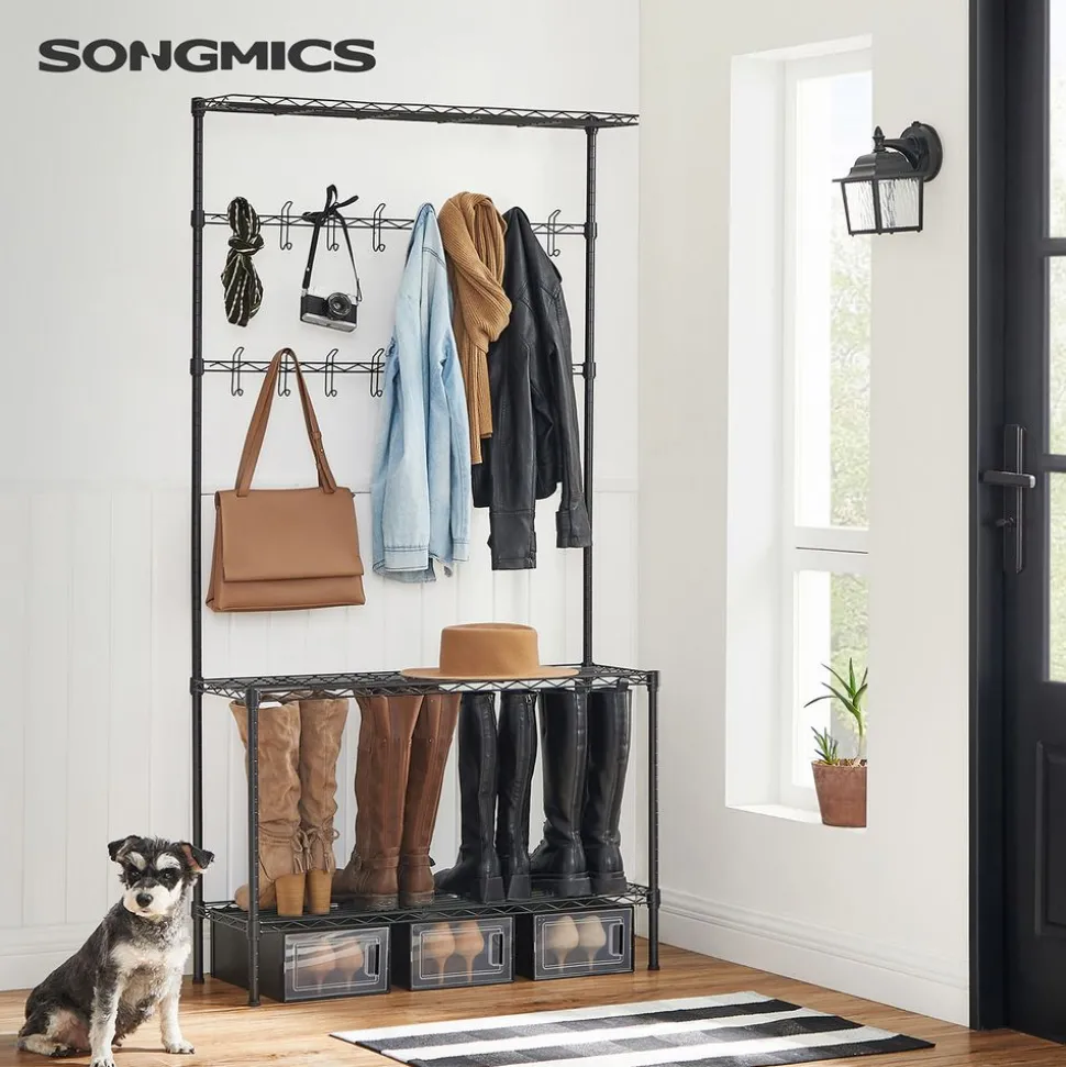 Outlet SONGMICS Meuble d'entrée métal Noir