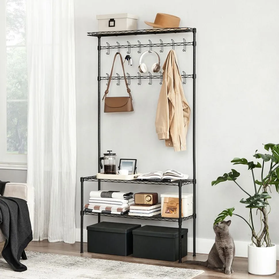 Outlet SONGMICS Meuble d'entrée métal Noir