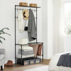 Outlet SONGMICS Meuble d'entrée métal Noir