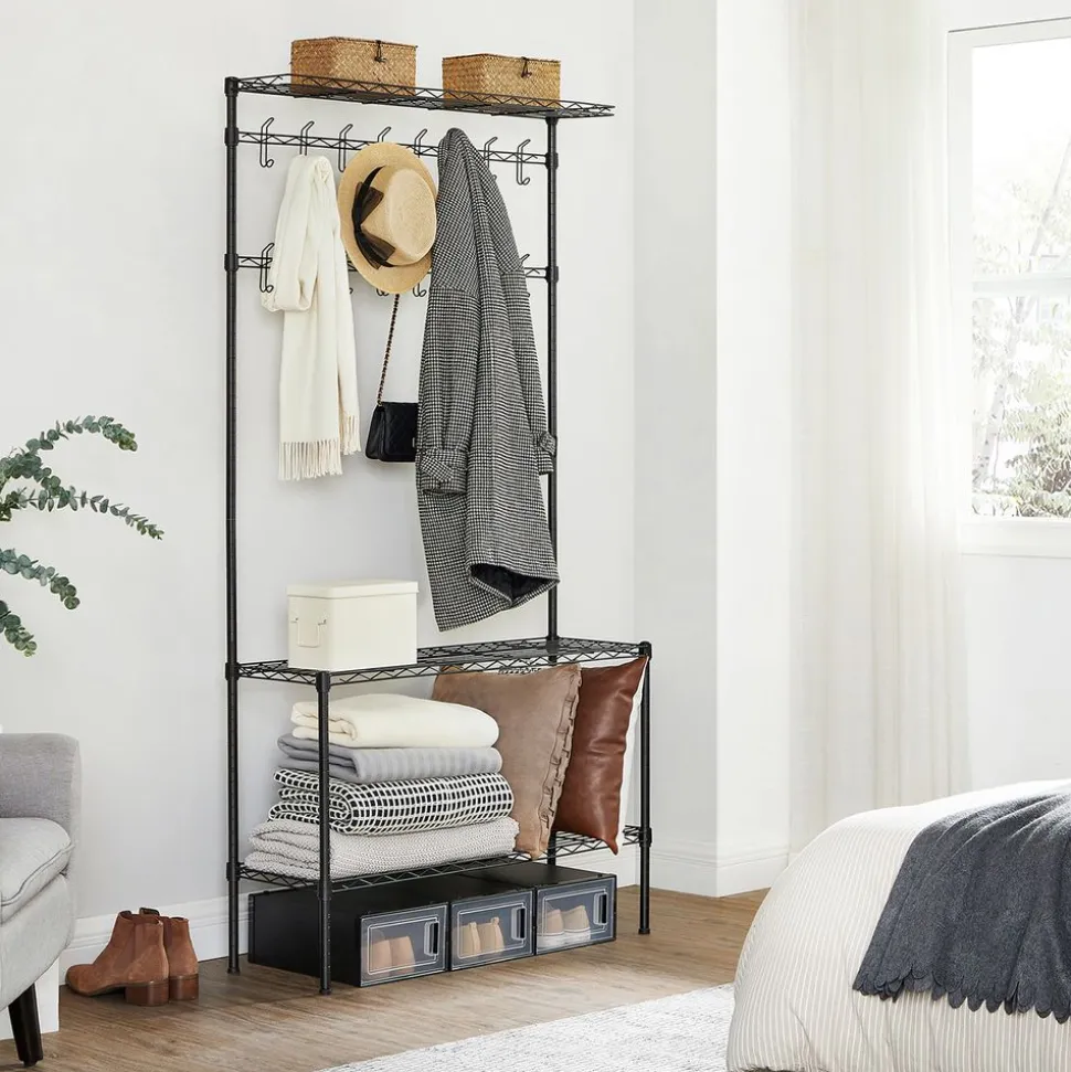 Outlet SONGMICS Meuble d'entrée métal Noir