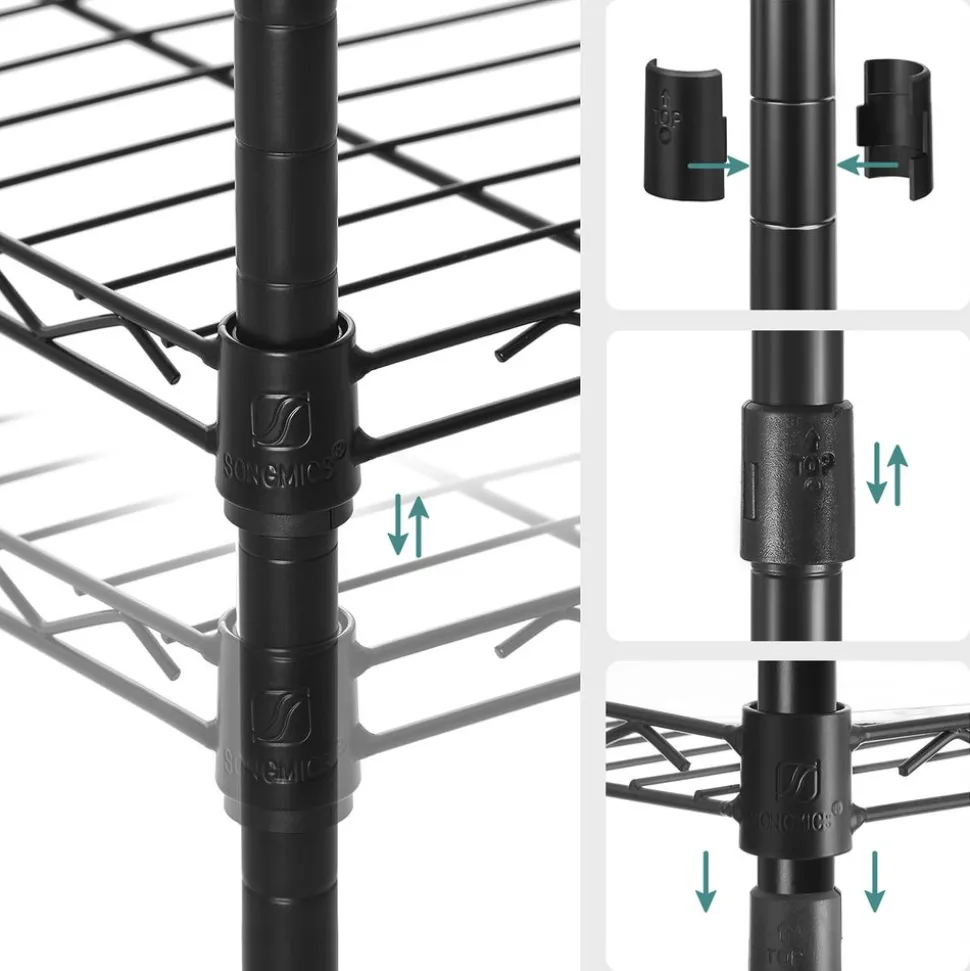 Outlet SONGMICS Meuble d'entrée métal Noir