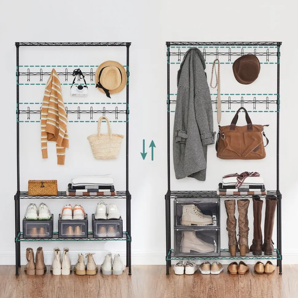 Outlet SONGMICS Meuble d'entrée métal Noir