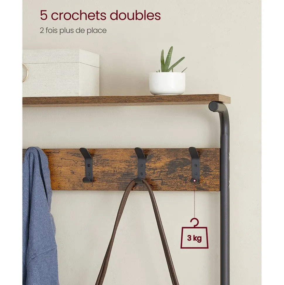 Online SONGMICS Meuble d'entrée rustique Brun Vintage Noir