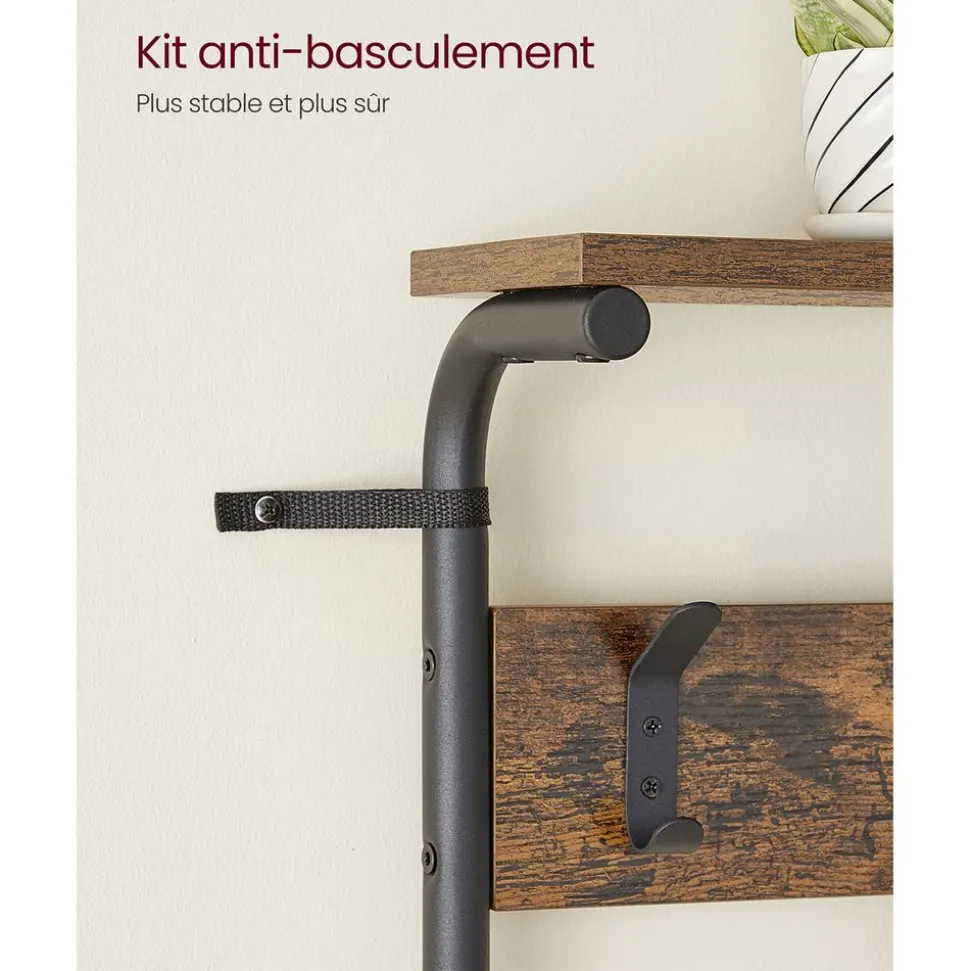 Online SONGMICS Meuble d'entrée rustique Brun Vintage Noir