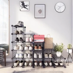 Online SONGMICS Meuble grille 16 casiers blanc