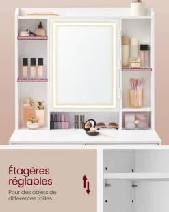 Shop SONGMICS Meuble jouets 4 niveaux Blanc