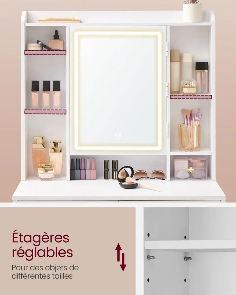 Shop SONGMICS Meuble jouets 4 niveaux Blanc