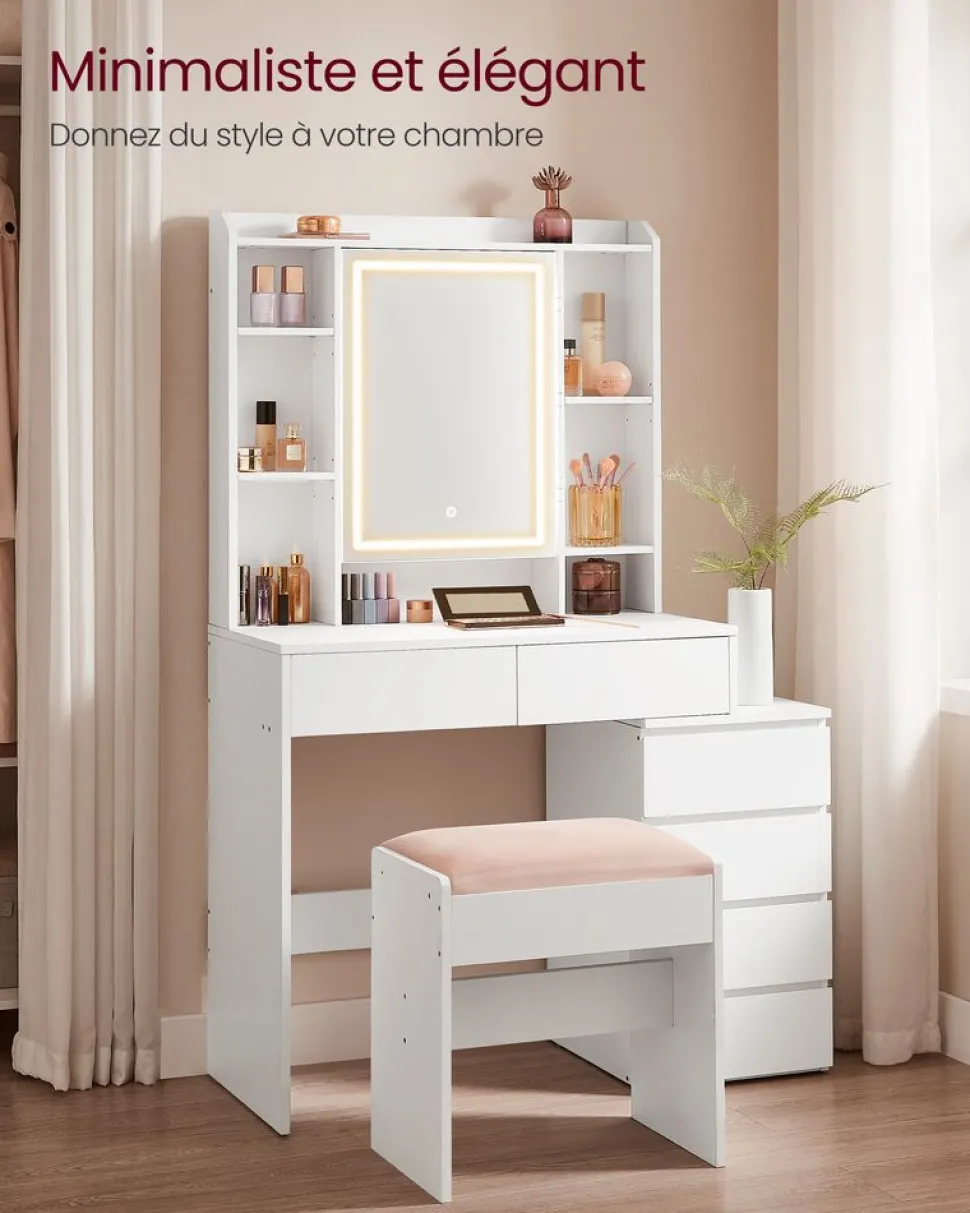 Shop SONGMICS Meuble jouets 4 niveaux Blanc