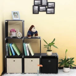 Cheap SONGMICS Meuble modulable 6 casiers noir