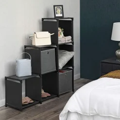 Cheap SONGMICS Meuble modulable 6 casiers noir