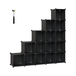Best SONGMICS Meuble modulable 16 cubes noir