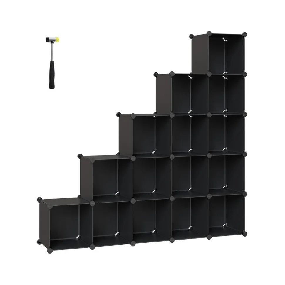 Best SONGMICS Meuble modulable 16 cubes noir