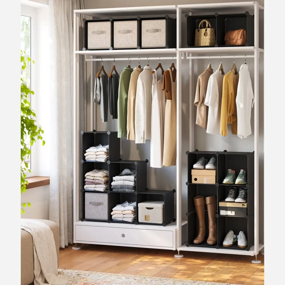 Best SONGMICS Meuble modulable 16 cubes noir