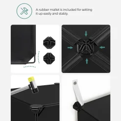 Best SONGMICS Meuble modulable 16 cubes noir