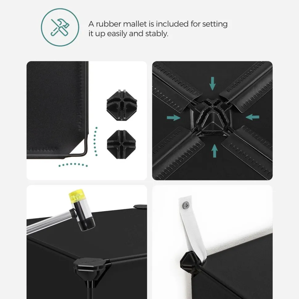 Best SONGMICS Meuble modulable 16 cubes noir