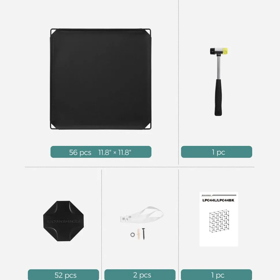 Best SONGMICS Meuble modulable 16 cubes noir