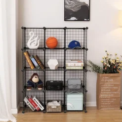 Hot SONGMICS Meuble modulable grille 12 cubes