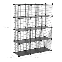 Hot SONGMICS Meuble modulable grille 12 cubes