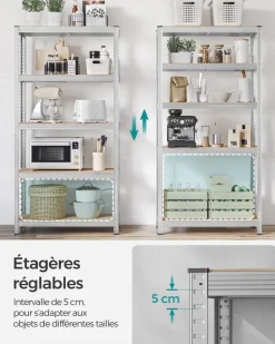 Clearance SONGMICS Meuble portes persiennes Marron Rustique