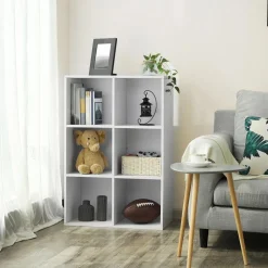 Discount SONGMICS Meuble rangement 6 casiers blanc