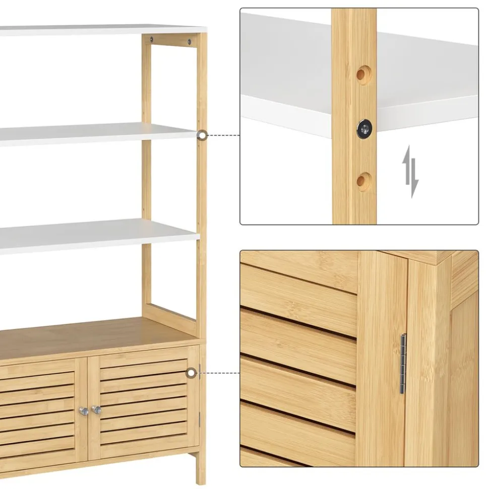 Clearance SONGMICS Meuble rangement bambou