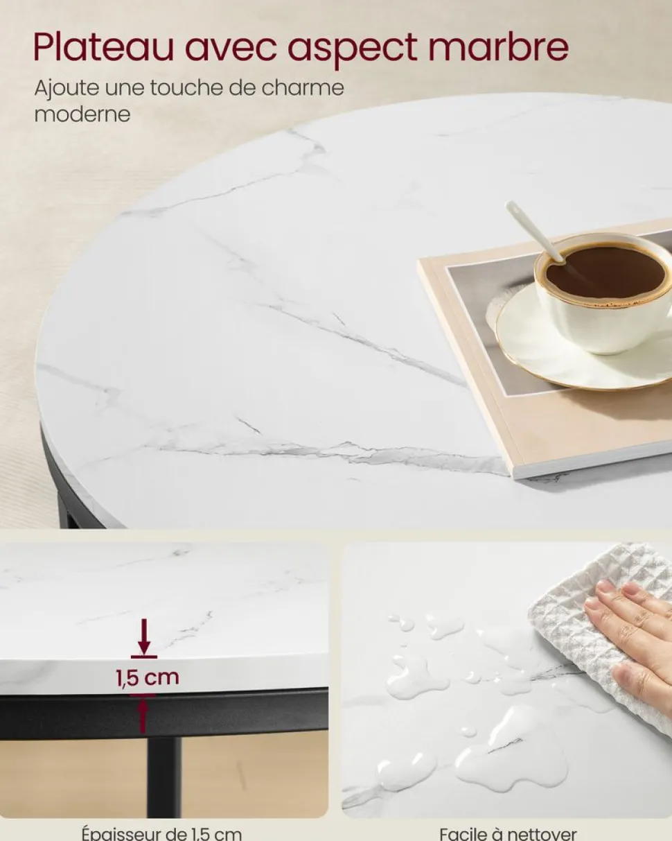 Outlet SONGMICS Meuble salle de bain 2 tiroirs Blanc