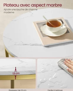 Outlet SONGMICS Meuble salle de bain 2 tiroirs Blanc