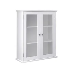 Fashion SONGMICS Meuble salle de bain sur pieds Blanc