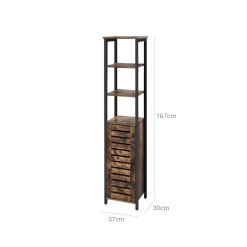 Outlet SONGMICS Meuble sous lavabo 60 x 30 x 60 cm avec cadre en acier marron rustique et noir