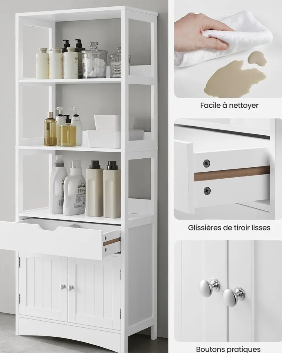 New SONGMICS Meuble sous lavabo blanc