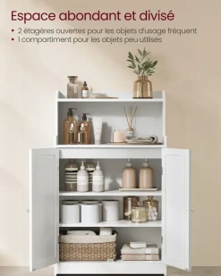 Store SONGMICS Meuble toilette 20 x 60 x 80 cm blanc nuage