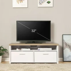 Best SONGMICS Meuble TV 3 compartiments Blanc