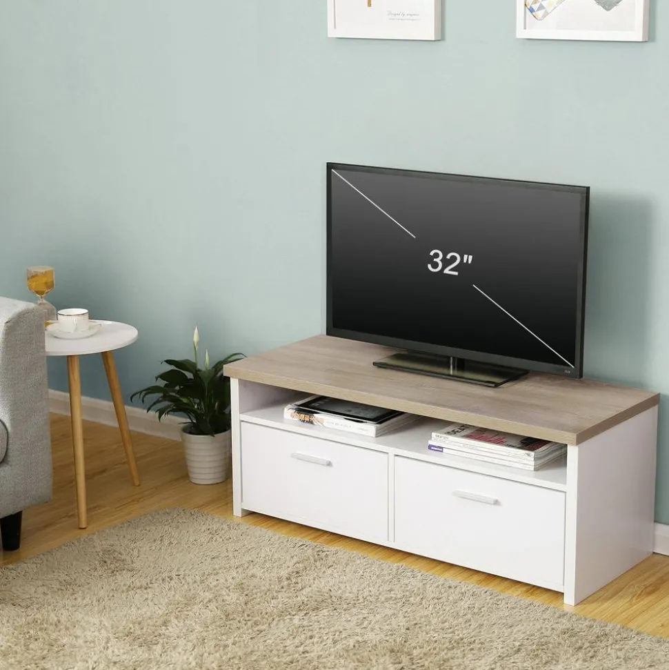 Best SONGMICS Meuble TV 3 compartiments Blanc