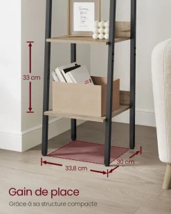 Cheap SONGMICS Meuble TV 3 tiroirs 3 étagères marron rustique et noir