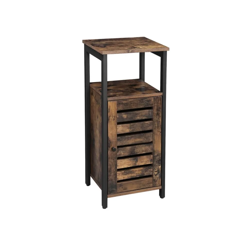 Store SONGMICS Meuble TV avec étagères Brun Vintage Noir