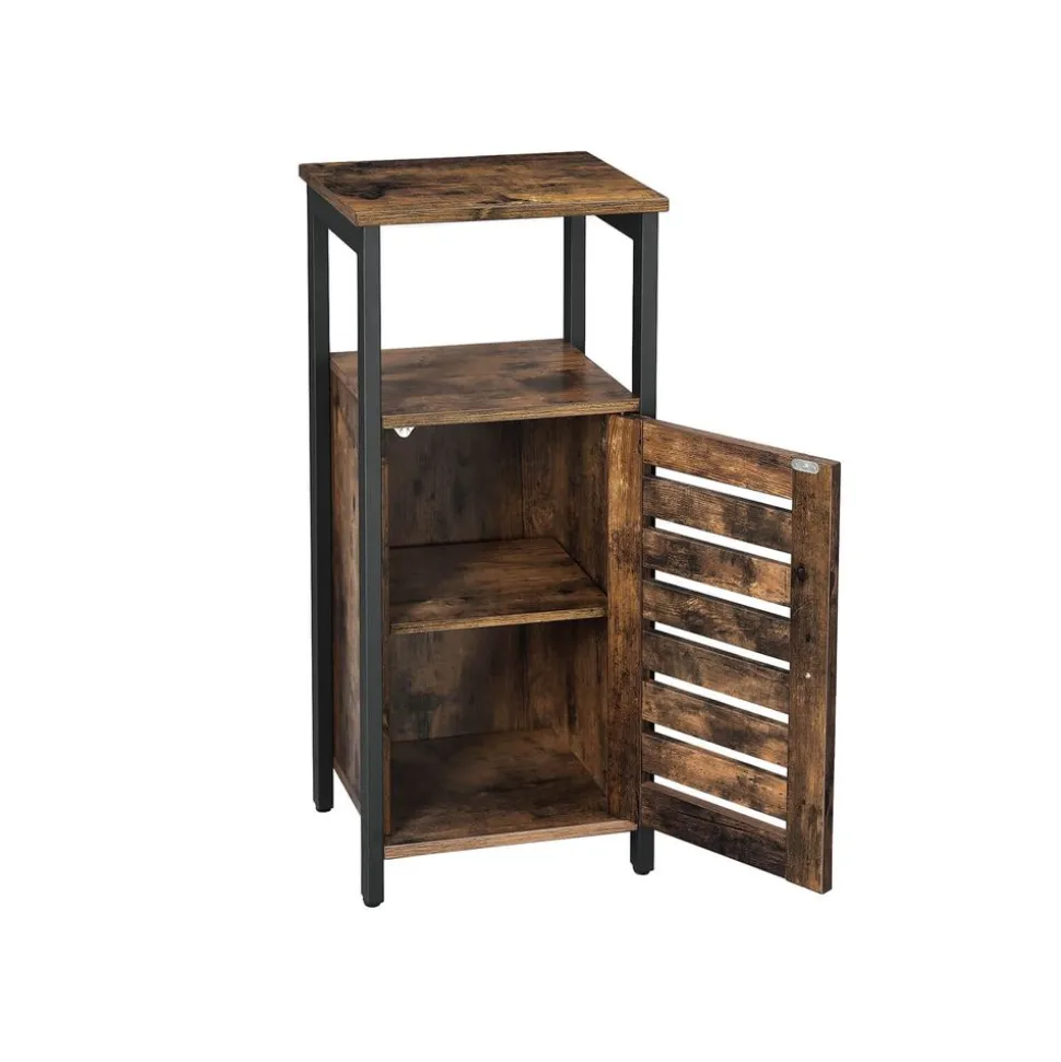 Store SONGMICS Meuble TV avec étagères Brun Vintage Noir