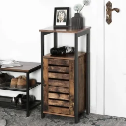 Store SONGMICS Meuble TV avec étagères Brun Vintage Noir