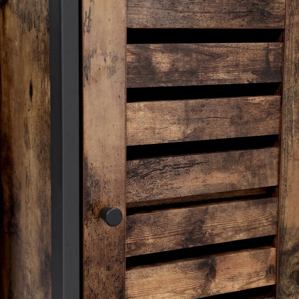 Store SONGMICS Meuble TV avec étagères Brun Vintage Noir