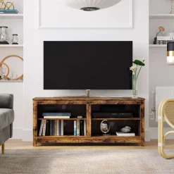 Outlet SONGMICS Meuble TV avec trous câbles Blanc