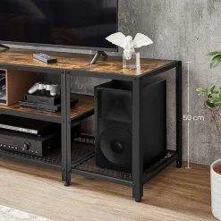 Clearance SONGMICS Meuble TV industriel Marron Rustique + Noir