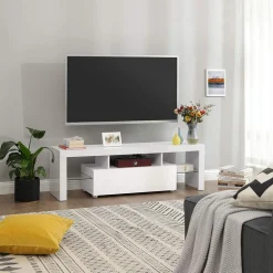 Sale SONGMICS Meuble TV LED Blanc
