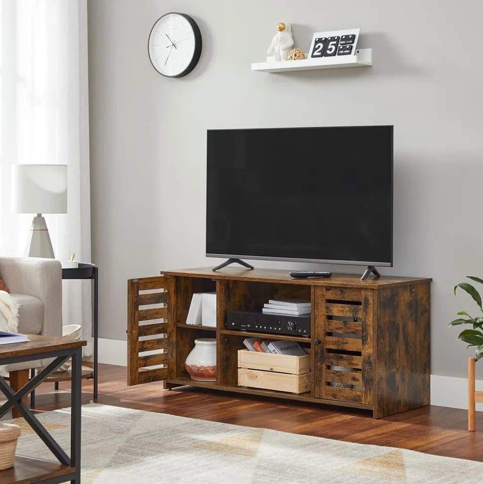 Fashion SONGMICS Meuble TV Marron Rustique