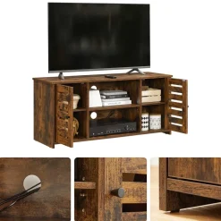 Fashion SONGMICS Meuble TV Marron Rustique