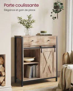 Clearance SONGMICS Meuble TV mural Blanc