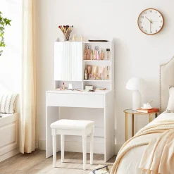 Cheap SONGMICS Meuble TV ouvert industriel Marron Rustique