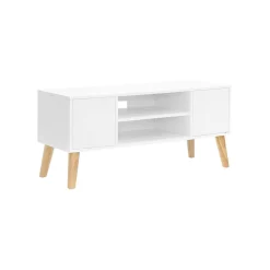 Hot SONGMICS Meuble TV scandinave Blanc